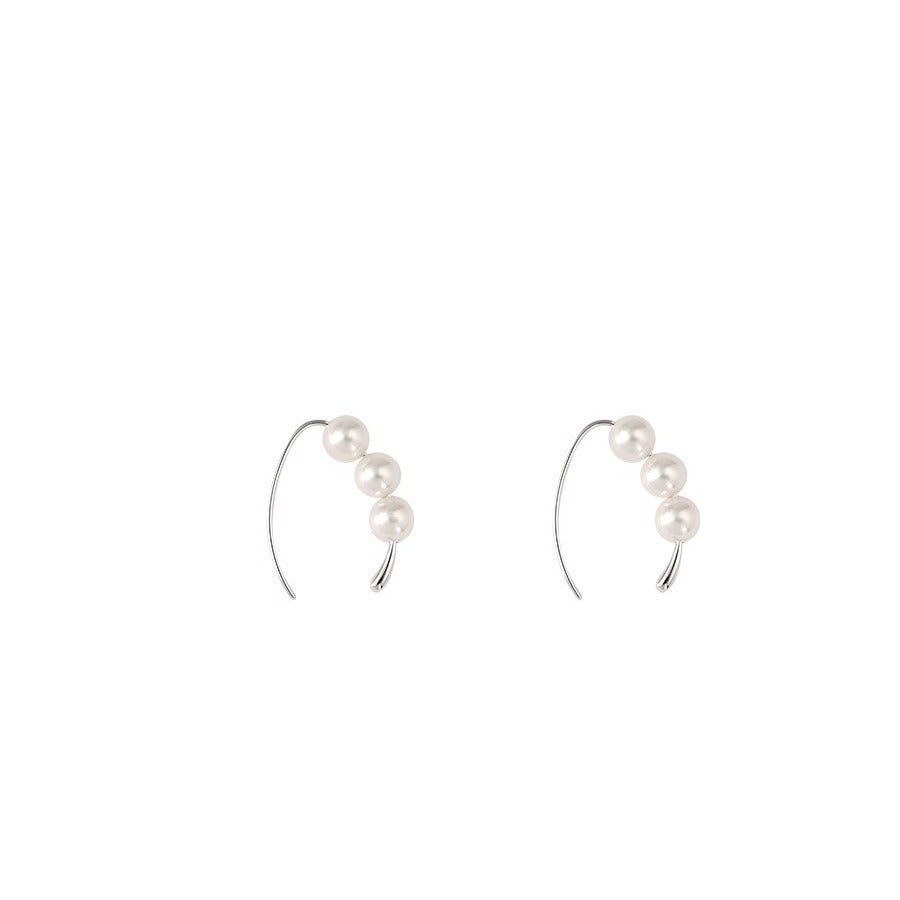 Hook Pearl Simplicity Stud Earrings For Women