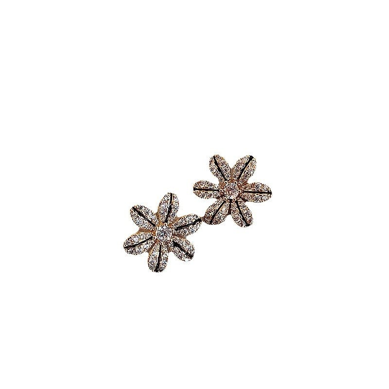 Drip Glazed Earrings Petals Rhinestone Elegant Earrings For Women