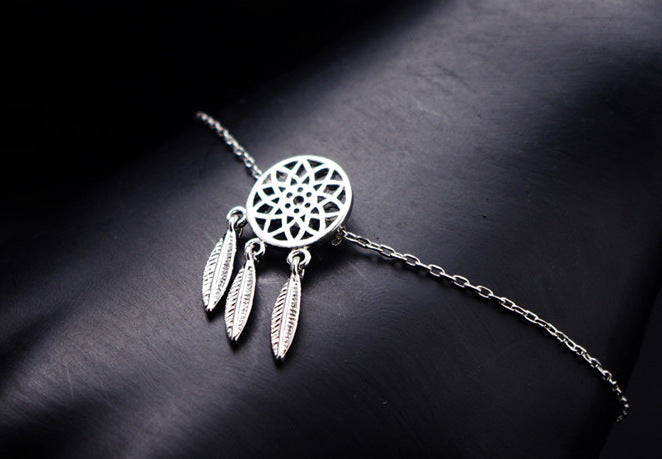 Hollow feather bracelet pendant earrings ring set