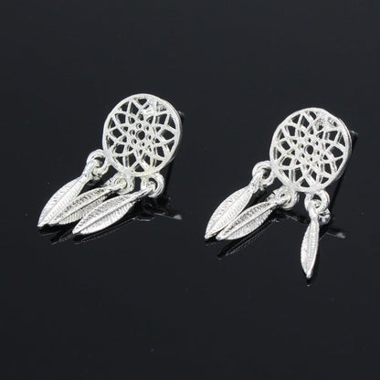 Hollow feather bracelet pendant earrings ring set