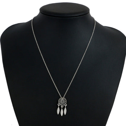 Hollow feather bracelet pendant earrings ring set