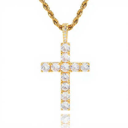 Faith™ | Gold Moissanite Cross Necklace