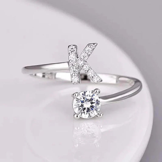 Domitilla Rosanera Letter Ring | White Gold