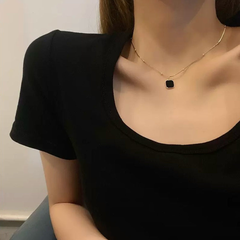 Fashion Geometry Pattern Square Necklace For Women