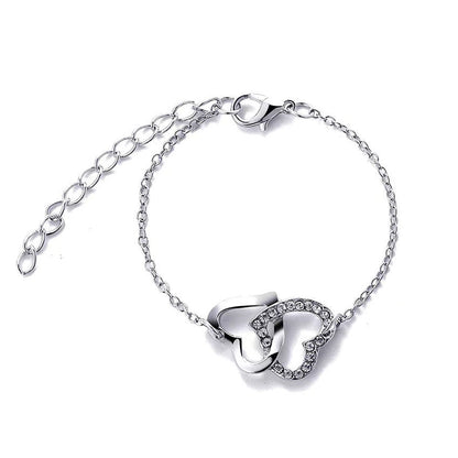 Simple Women Wear All-match Double Love Jewelry Suit