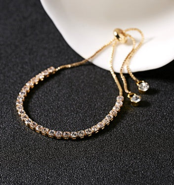 Rinhoo Charm Solid Crystal Rhinestone Bangle