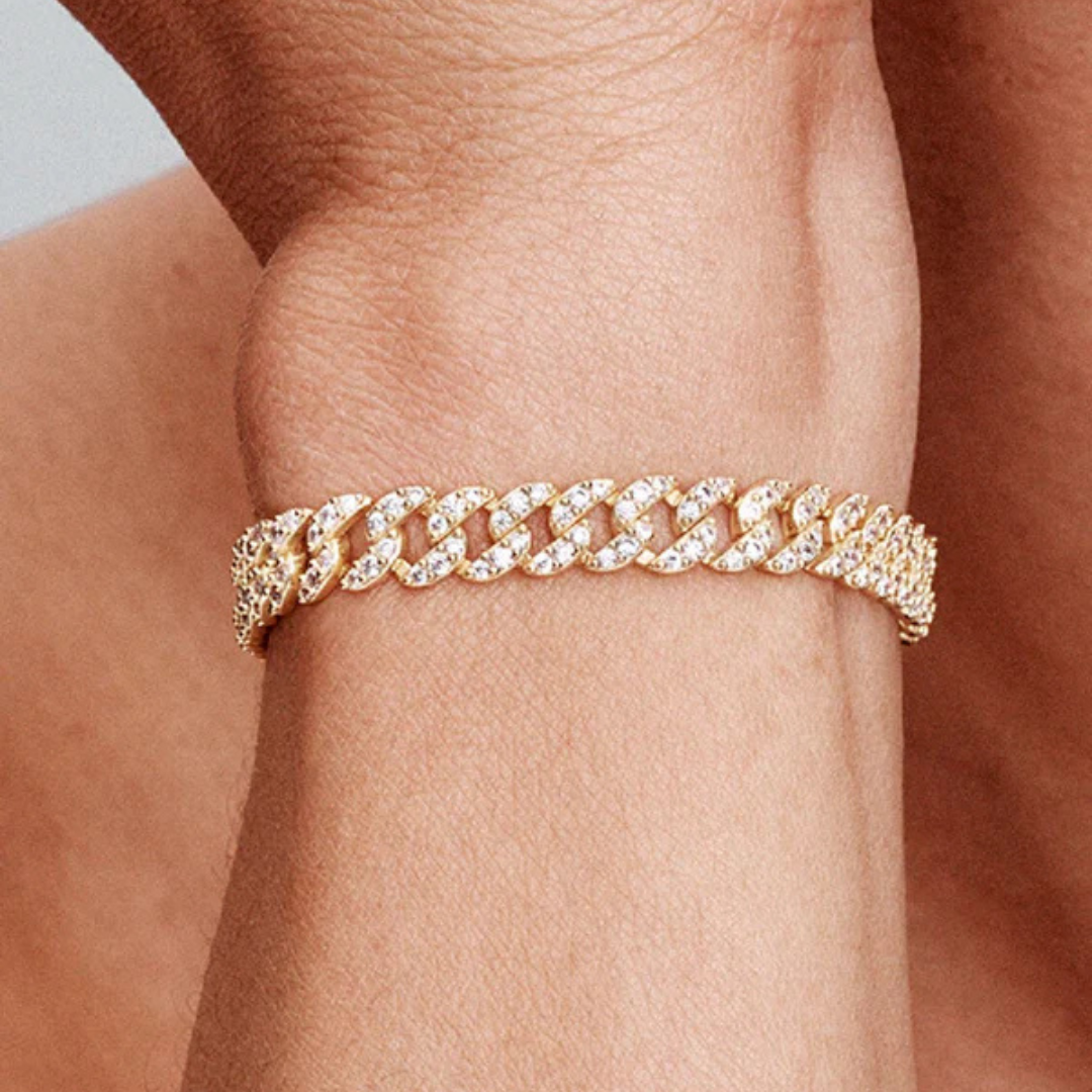 Cubo™ | Gold Moissanite Cuban Bracelet