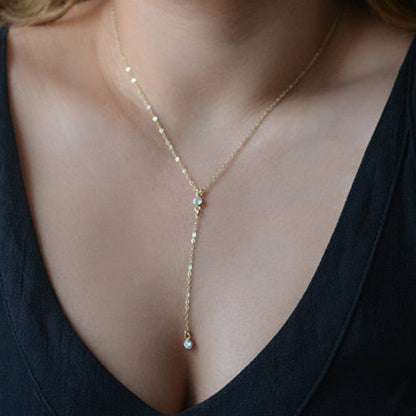 Fashion Simple Rhinestone Ball Pendant Necklace For Women
