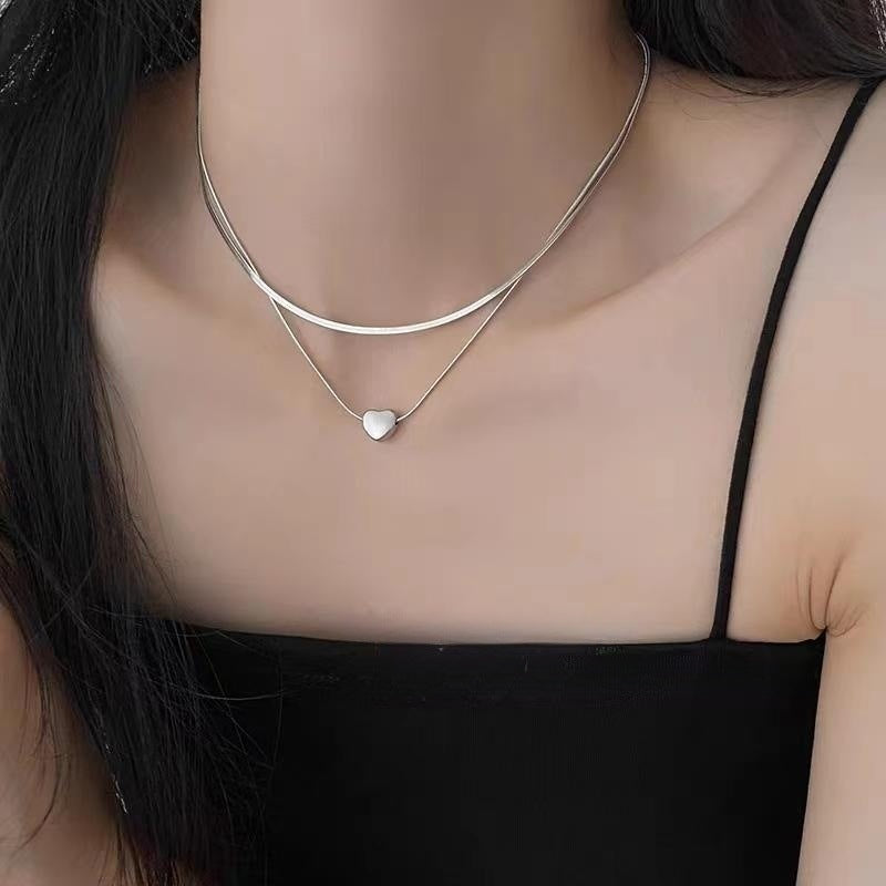 Double-layer Twin Love Necklace For Women