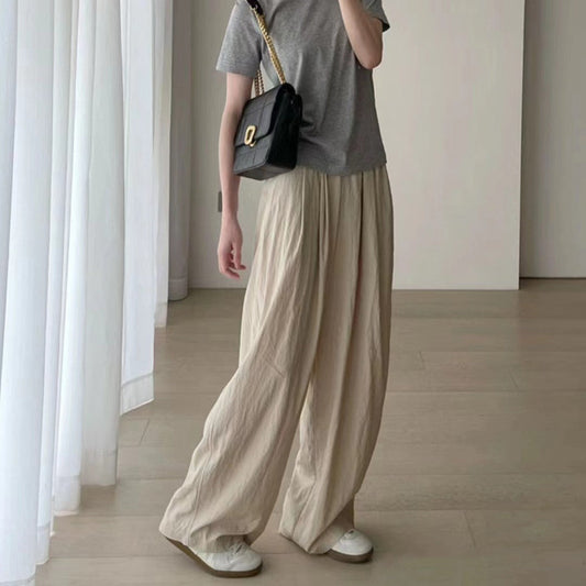 Tight Waist Loose Wide Leg Pants