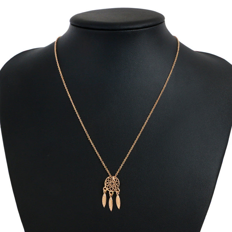 Hollow feather bracelet pendant earrings ring set