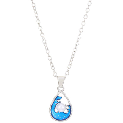 Blue HAILANG Sun Water Drop Pendant Necklace For Women