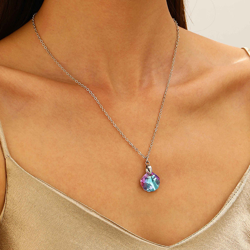Blue HAILANG Sun Water Drop Pendant Necklace For Women