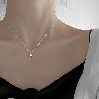 Minimalist New Small Water Drop Titanium Steel Necklace For Women