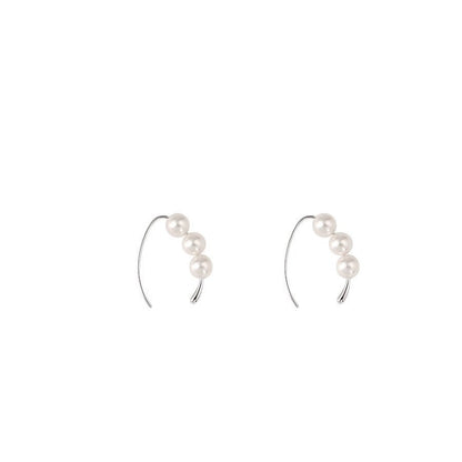 Hook Pearl Simplicity Stud Earrings For Women