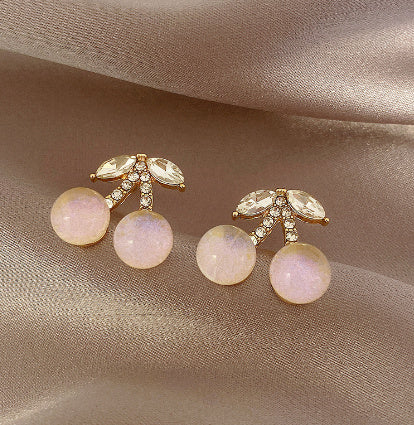 Sterling Silver Needle Rhinestone Earrings For Women New Niche Temperament Simple Flower Elegant Ear Studs Earrings