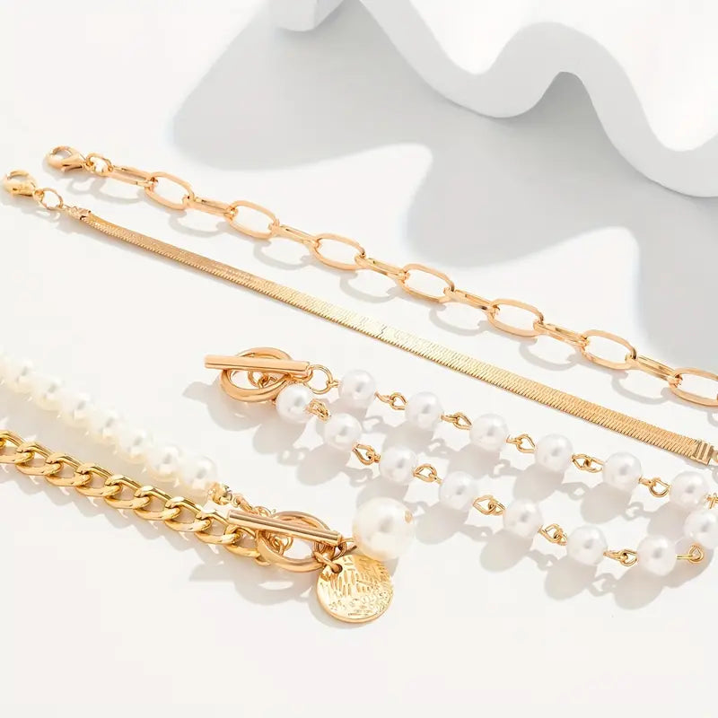Chic Gold 4-Piece Bracelet Set