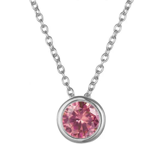 Lunaria Gemmara Birthstone Necklace | White Gold