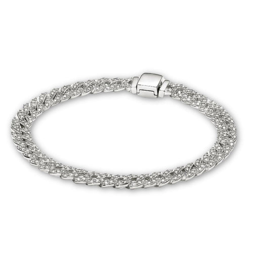 Pave Cuban Bracelet | White Gold