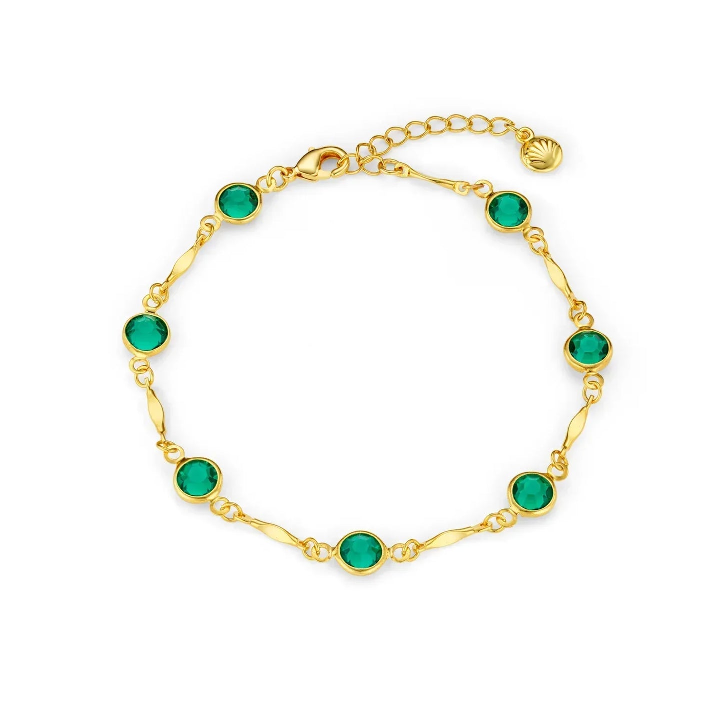 Emerald Link Chain Bracelet | Gold
