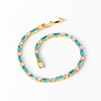 Natural Turquoise Stone Bracelet | Gold