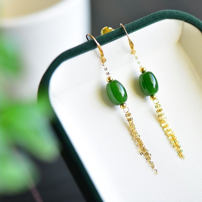 Oval Earrings Spinach Green Earrings For Women