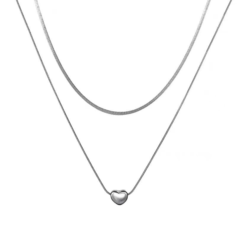 Double-layer Twin Love Necklace For Women