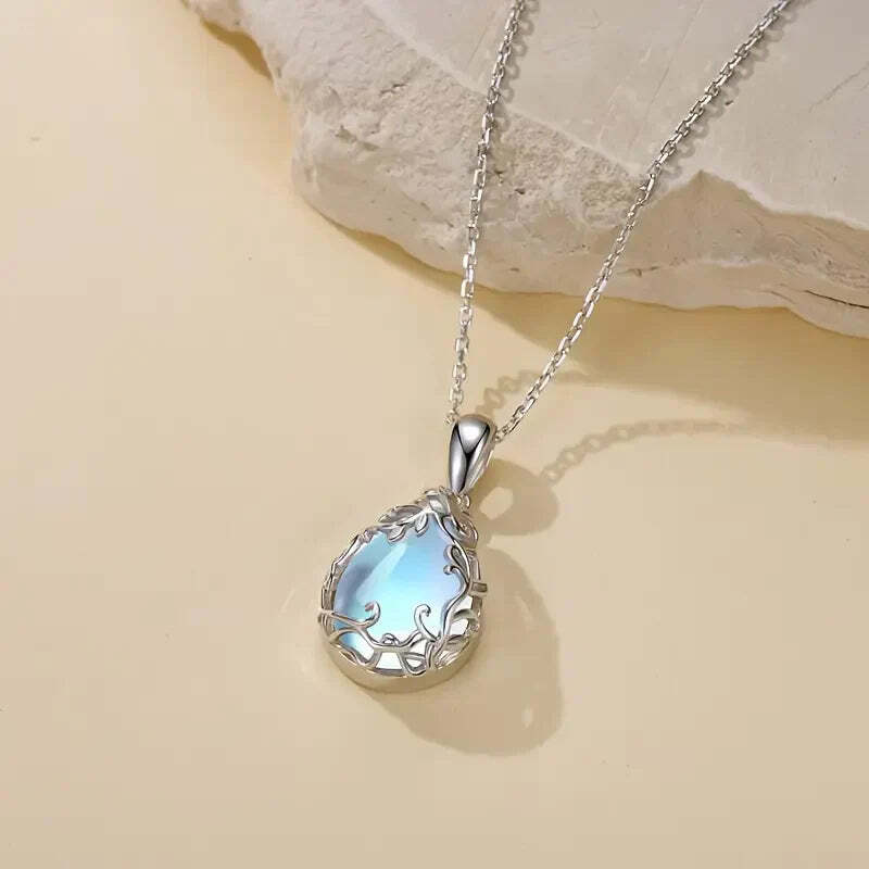 Moonlit Glacier Pendant Necklace | White Gold