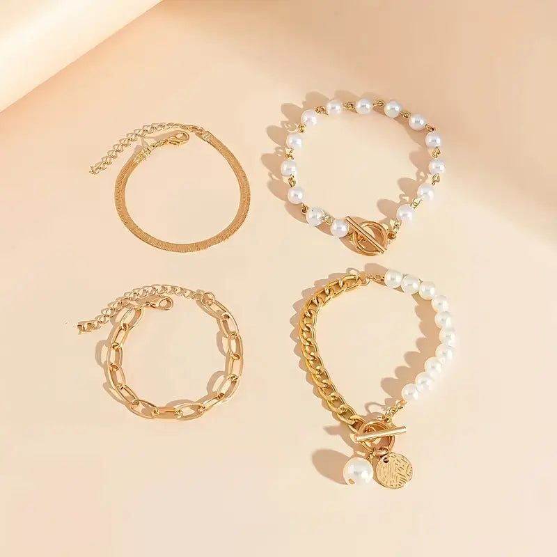 Chic Gold 4-Piece Bracelet Set