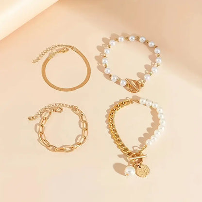 Chic Gold 4-Piece Bracelet Set
