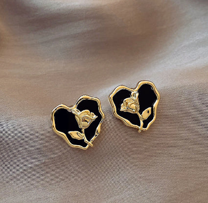 Sterling Silver Needle Rhinestone Earrings For Women New Niche Temperament Simple Flower Elegant Ear Studs Earrings