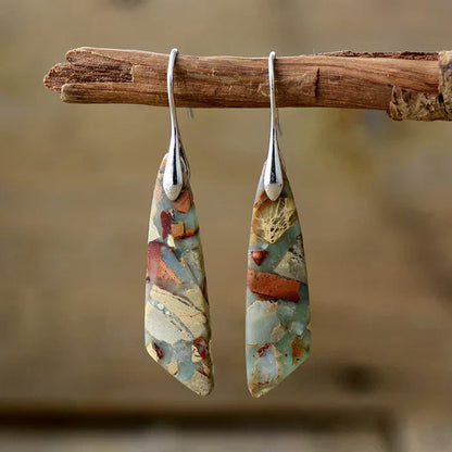 Antique Nature Stone Earrings | Gold