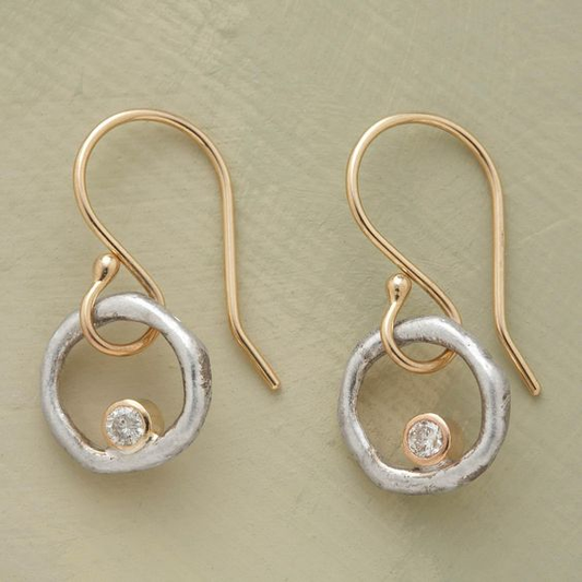 Aurielle™ | Vintage Gold & Silver Zirconia Earrings