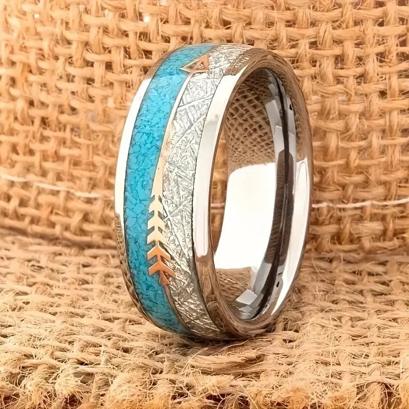 Antique Enamel Silver Ring | White Gold