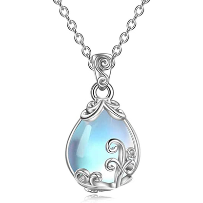 Moonlit Glacier Pendant Necklace | White Gold