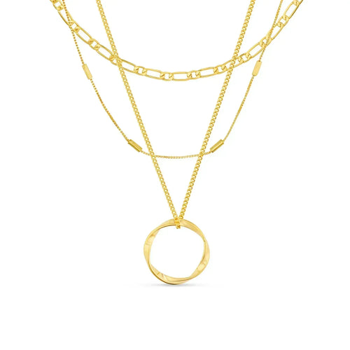 Circa™ | Gold Open Circle Three Row Necklace