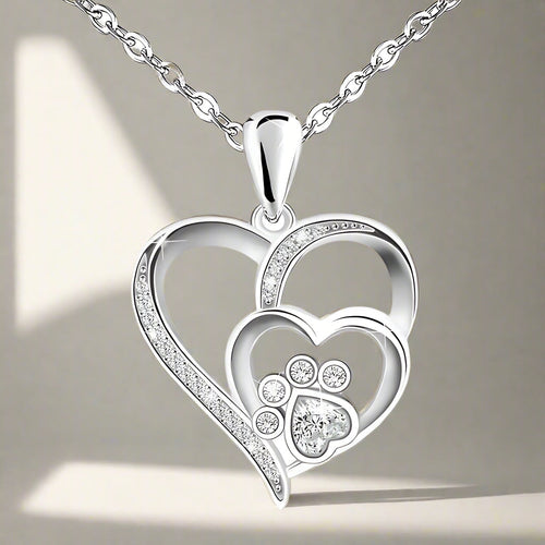 Inolt™ | Paw & Heart Necklace in Silver