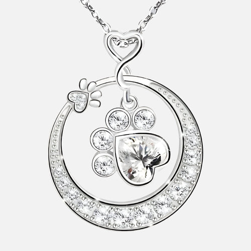 Seaton™ | Silver Paw Necklace with Zirconia